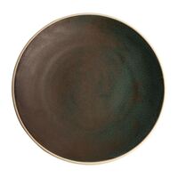 Olympia Canvas Concave Plate Green Verdigris Stoneware 270mm - Pack of 6