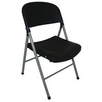 Bolero Foldaway Utility Chairs Black Polypropylene and Steel - Pack Quantity - 2