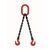 Kuplex grade 8 and 10 chain slings, 2m reach - with sling hooks, double leg
