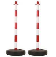 PEREL SCP90 Paar (2 Stück) Pfosten rot/weiß für Absperrungen mobil / tragbar Ket