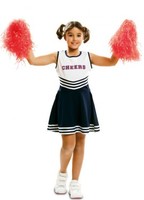 Disfraz de Cheerleader blanco y azul para niña 5-6A