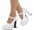 Zapatos Blancos Años 70 con tacón de 12,7 cm para mujer 38