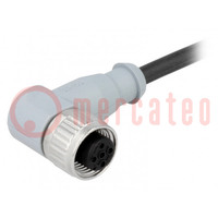 Conector: M12; enchufe; PIN: 4; hembra; 3m; Versión: con cables