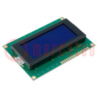 Display: LCD; alfanumeriek; STN Negative; 16x4; blauw; LED; PIN: 16