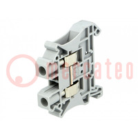 Splice terminal: rail; 0.2÷6mm2; ways: 1; terminals: 2; grey; 57A