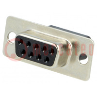 D-Sub; PIN: 9; plug; female; for cable; Type: w/o contacts; 3A; 250V