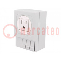 USA-type socket; 120VAC; 15A; IP20; for DIN rail mounting