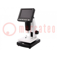 Mikroskop cyfrowy; Pow: x10÷x500; Interfejs: USB micro; Il.diod: 8
