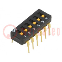 Switch: DIP-SWITCH; Poles number: 6; ON-OFF; 0.03A/30VDC; Pos: 2