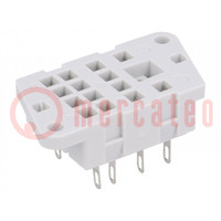 Socket; PIN: 8; 12A; 250VAC; on panel; for soldering; Series: R2,R2N