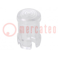 LED lens; round; polycarbonate; transparent; 3mm; Front: convex