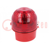Segnalatore: luminoso; luce a lampi; rosso; Sonos; 10÷60VDC; IP65