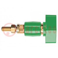 Laboratory clamp; green; 1kVDC; 200A; on panel,screw; brass; 143mm