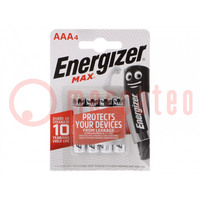 Batteria: alcalina; 1,5V; AAA; non ricaricabile; 4pz; MAX