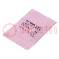 Protection bag; ESD; L: 152mm; W: 102mm; Thk: 75um; 100pcs; pink