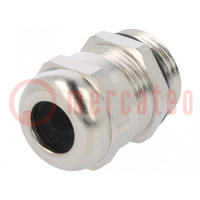 Cable gland; PG11; IP68; brass; Body plating: nickel