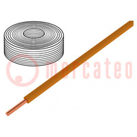 Wire; 0.2mm2; solid; Cu; PVC; orange; 60V; 10m; 1x0.2mm2