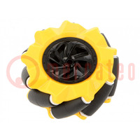 Wheel; yellow-black; Shaft: screw; screw; Ø: 80mm; Plating: rubber
