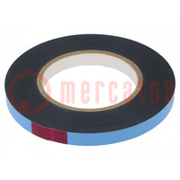 Tape: fixing; W: 12mm; L: 10m; Thk: 0.8mm; two-sided adhesive; black