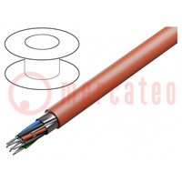 Wire; 4x2x24AWG; RS232,outdoor; stranded; Cu; FEP; red; 305m; 300V