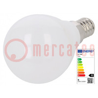 Lámpara LED; blanco neutral; E14; 220/240VAC; 470lm; P: 5,5W; 180°