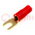 Terminal: fork; M4; 6mm2; gold-plated; insulated; red