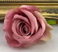 Artificial Silk Single Rose Flower Wall Heads x 100pcs - 7cm, Rose