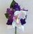 Artificial Silk Orchid and Rose Corsage - 17cm, Purples