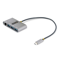 StarTech.com Hub USB-C con Ethernet a 3 porte - Adattatore USB Type-C con 3x USB-A e 1X Ethernet Gigabit - Splitter USB C Alimentato da Bus- USB 3.0 5Gbps - Hub Portatile USB-C/...