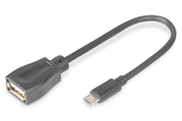Digitus Cable adaptador USB, OTG, tipo micro B - USB A