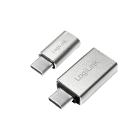 LogiLink AU0040 tussenstuk voor kabels USB 3.1 C USB 3.0 A, Micro USB 2.0 Aluminium