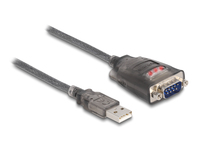 DeLOCK 61548 seriële kabel Zwart, Transparant 3 m USB Type-A RS-232