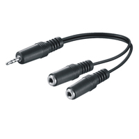 M-Cab 3.5mm - 2x 3.5mm M/F 0.2m kabel audio 0,2 m 2 x 3.5mm Czarny