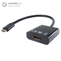 connektgear USB 3.1 Type C to DP Active 4K Adapter - Male to Female - Thunderbolt and DP Compatible