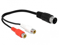 DeLOCK 85835 Audio-Kabel 0,2 m DIN (5-pin) 2 x RCA Schwarz