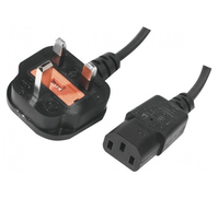 EXC 809010 câble électrique Noir 1,5 m Prise d'alimentation type G Coupleur C14