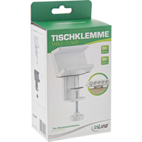 InLine Table clamp for socket strip, white