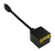 Cables Direct HDMI to HDMI + DVI Splitter 0.12 m HDMI Type A (Standard) Black