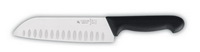 Santoku Kochmesser 18 cm, Kullenschliff, schwarz Giesser - Made in Germany