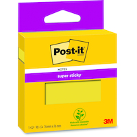 Karteczki samoprzylepne Post-it Super Sticky, 76x76mm, 90 kart., żółte
