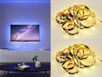 2er Set LED Streifen mit Fernbedienung, RGB & Sound Control - 300cm