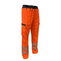 Leo Workwear Mesh & Coolviz Polyester Trouser V2 Including Waist Pockets Regular Leg Orange - Size 3XL