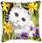 Cross Stitch Kit: Cushion: White Cat in Daffodils
