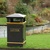 GFC Closed Top Litter Bin - 112 Litre - Victoriana Finish painted in Dark Green with Gold Banding