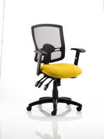 Portland III Black Mesh Back Bespoke Colour Seat Senna Yellow