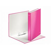 Leitz WOW Maxi Pink Ring Binder Laminated Paper on Board 2 D-Ring A4 25mm Rings (Pack 10)