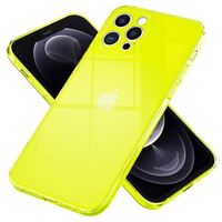 NALIA Klare Neon Handyhülle für iPhone 13 Pro Max, Durchsichtig Bunt Leuchtend Vergilbungsfrei, Dünne Robuste Schutzhülle Cover Case Gelb