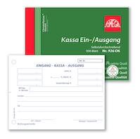 Kassaein-/ausgangsbuch DIN A6 quer 1x100 Blatt selbstdurchschreibend