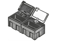 SMD-Box, schwarz/transparent, (L x B x T) 37 x 12 x 15 mm, N2-6-6-10-1LS
