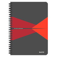 Leitz Office spirálfüzet PP borítóval, A5, vonalas, piros